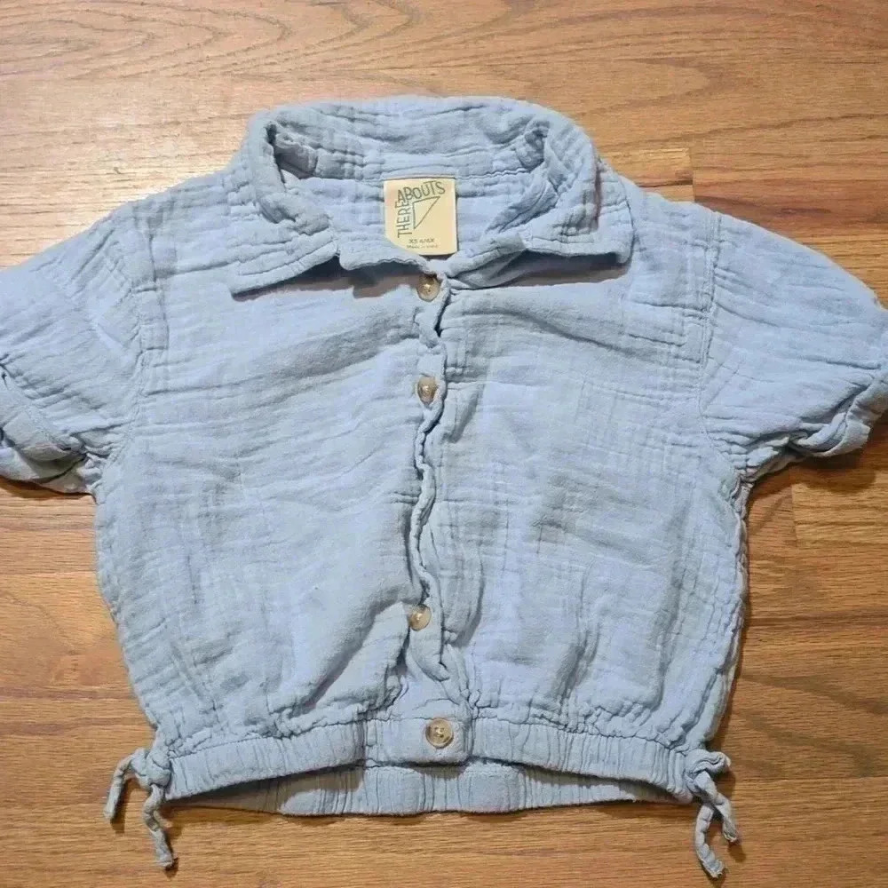 There Abouts Blue Top XS 6/6X